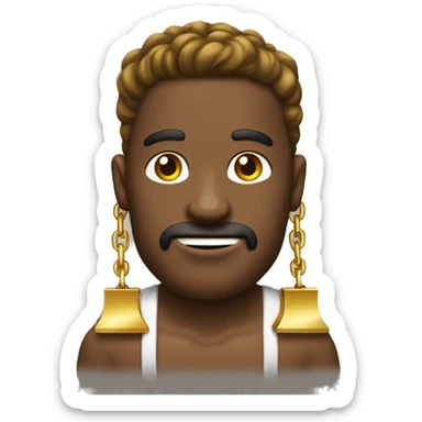 Un hombre con pasamontañas y una cadena de oro sticker