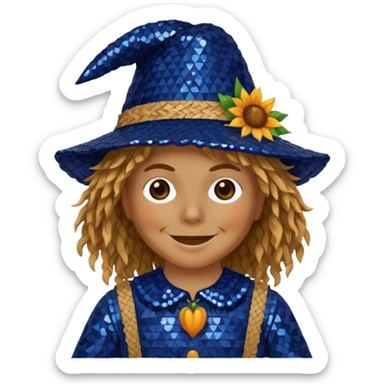 Scarecrow from Oz with dark blue sequin outfit sticker