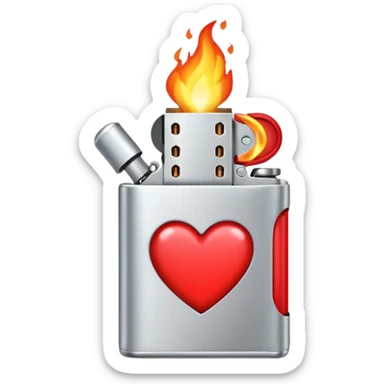 lighter with hearts instead of flame emoji sticker