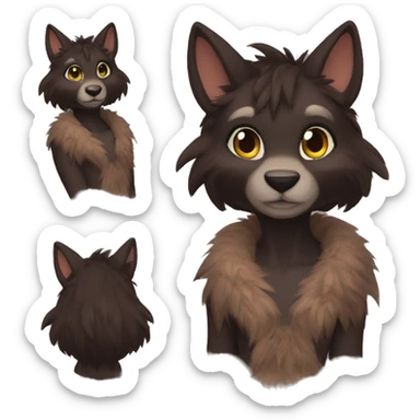 Anthro Shy Cute Cool Edgy Pretty Dark Brown Furry Animal Anthro Sona sticker