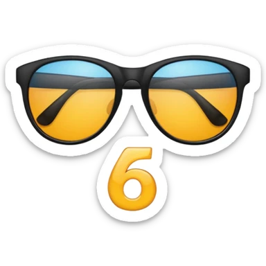 Sunglasses with the number 67 on them sticker