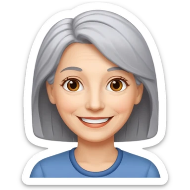 Femme 53 ans cheveux gris sticker