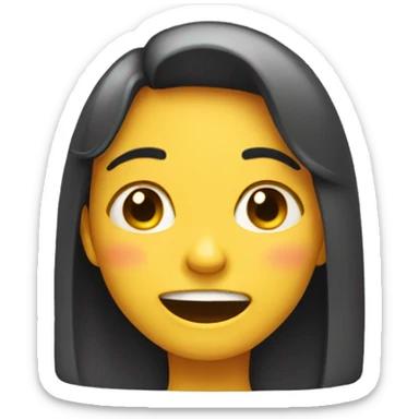 a girl that crying and at the same time laughing sticker