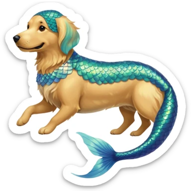 mermaid dog sticker