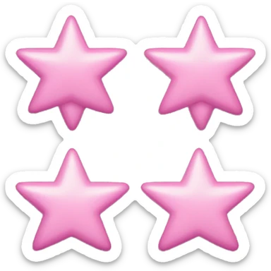 Three small pink , five-pointed stars grouped together. The stars have a slightly elongated shape, giving them a twinkling effect. They vary in size, with the largest star in the center and two smaller stars on either side.  sticker