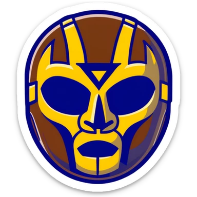 designer Louis Vuitton luchador mask with the iconic LV monogram pattern and damier print sticker