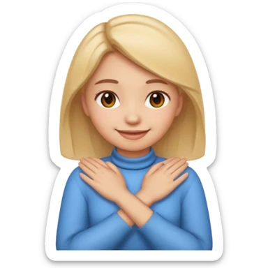 make a girl emoji crossing hands around neck sticker