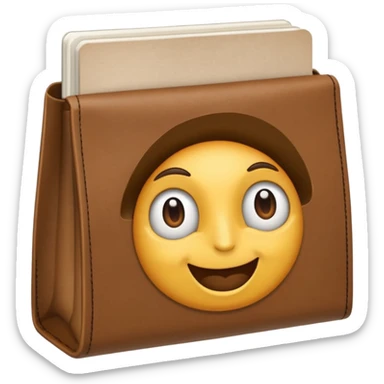 bolsa de papel con una libreta anillada sobresaliendo sticker