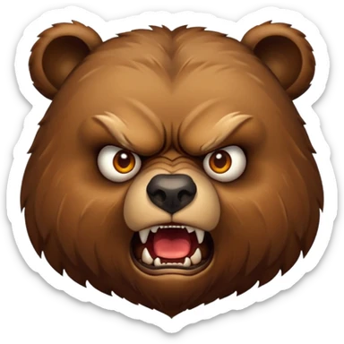 bear animal face sticker