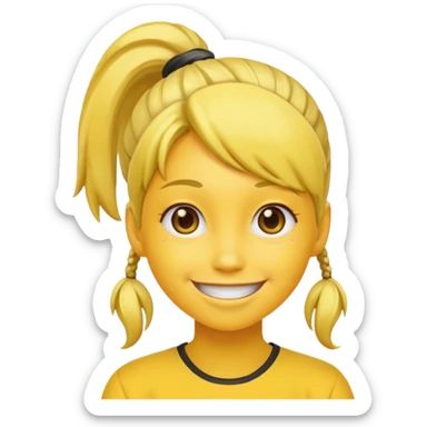 I want to have the regular puke emoji (the round yellow face) but with a pony tail, like Ariana Grande sticker