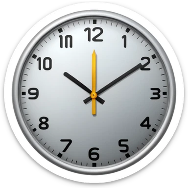  clock showing a few minutes before twelve. sticker