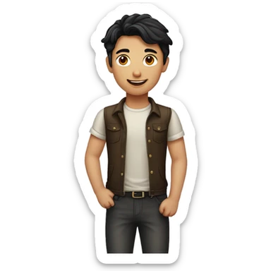 "Emoji of a fair-skinned boy with black hair and a fair-skinned girl with red hair." sticker