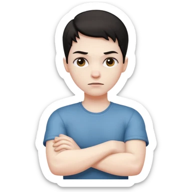 mad with arms crossed sticker