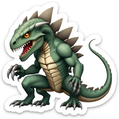 monstrous, reptilian fighter with protruding skull and gray-brown skin sticker
