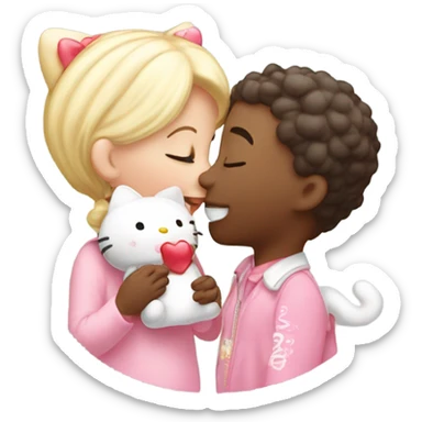 Hello kitty kissing dear daniel sticker