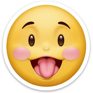 original emoji look yellow circle with winkey face tongue out and cringey sticker