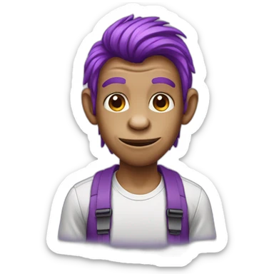 Monkey with purple hair sticker