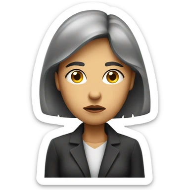 An annoyed woman with cigarette in her mouth and tired eyes  sticker