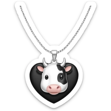 i need combination of this two emojis for making a neckless ❤️🐮 the desing must be simple so it can make easily  reduse details and make it black and white  use simple lines i insist rhe cow to be just like emoji sticker