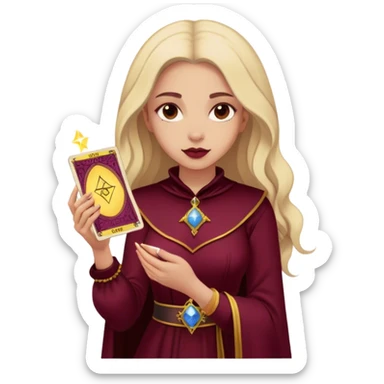 girl reading tarot Burgundy sticker