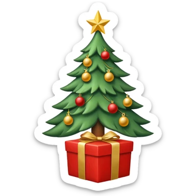 Christas tree, or gift sticker
