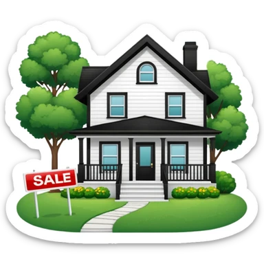4d house w for sale sign sticker