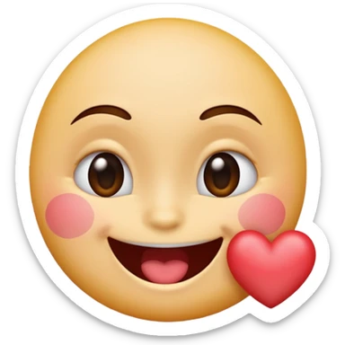 A single emoji that's feeling extreme happiness. Blushing and feeling in love. Grinning and smiling and making a kissy face. Something sweet and perfect to send to someone you love. Not a familiar love something deep and profound. Something unique. sticker