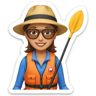 Teacher kayaking beach female sticker
