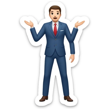 Excited pursed lip full body man emoji with an enormous waist twice the size of the rest of their body sticker