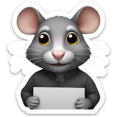 A rat holds a sign with the inscription "Alinght" sticker