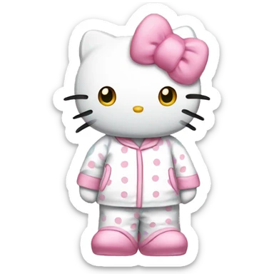 Hello Kitty en pyjama hello kitty  sticker
