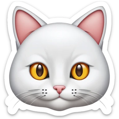 Tüylü ful beyaz Kedi sticker