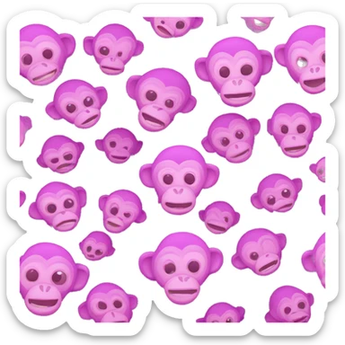 Monkey face happy pink / purple kraken sticker
