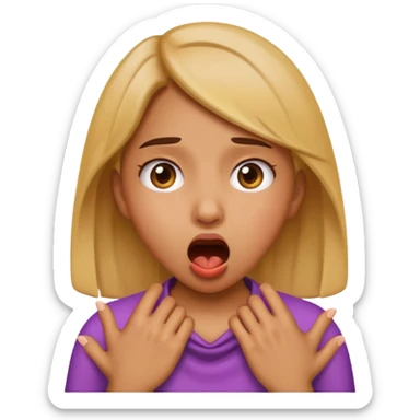 the girl emoji doing the choking emote sticker