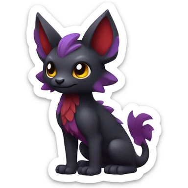 Cute cool dark black red purple animal hybrid Fakemon full body sticker