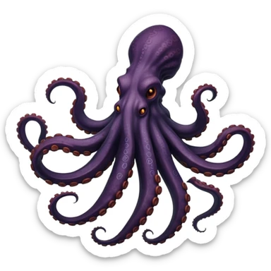 Create a single emoji of a Kraken in full body, shown at a slight side angle in a natural, characteristic pose. stylized like an emoji, but clearly recognizable.  sticker