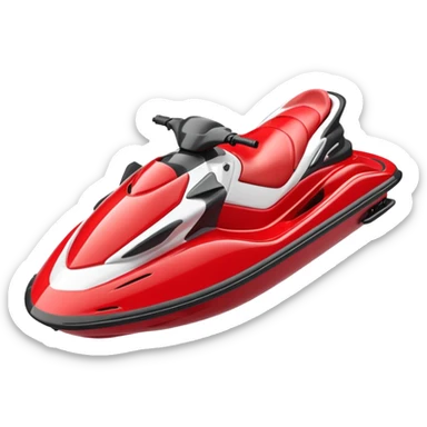 red and white jet ski facing right sticker