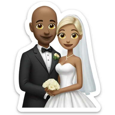 Bald man marrying a duck ￼ sticker