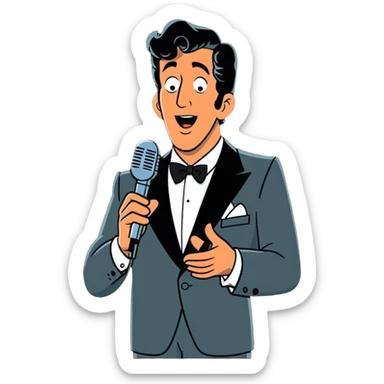 Dean Martin singing sticker