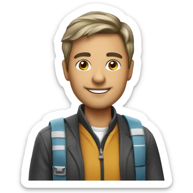 etudiant de 40 ans lisant un livre sticker