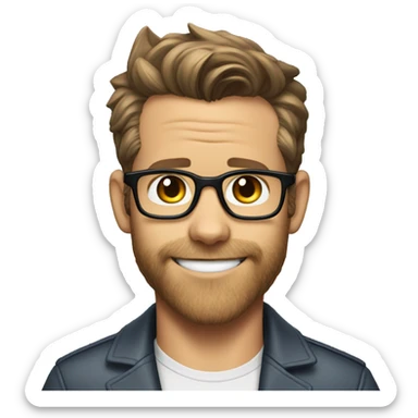 ryan reynolds if he was an anthropomorphic  cat sticker