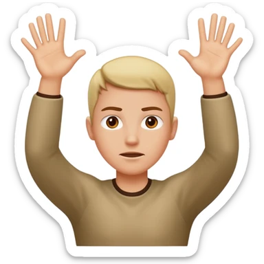 Not guilty hands up sticker