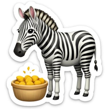 zebra eating bager sticker