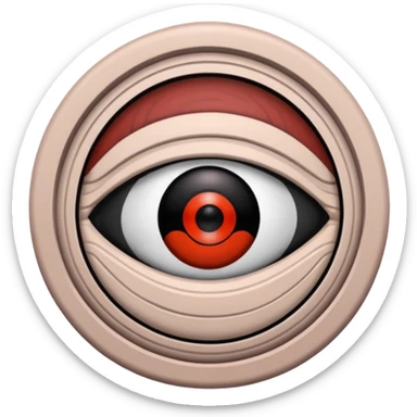Erstelle mir obito aus Naruto der auf dem linken Auge das renegan hat und auf dem rechten Auge, das Sharingan sticker