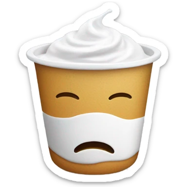 plain yogurt in a cup. no face. sticker