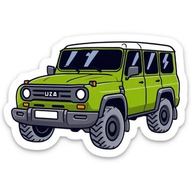 UAZ Patriot Russian 4x4 SUV with rugged appearance sticker