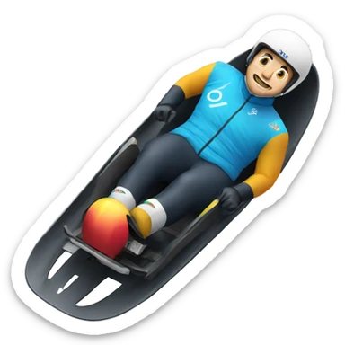 Olympic luge sticker