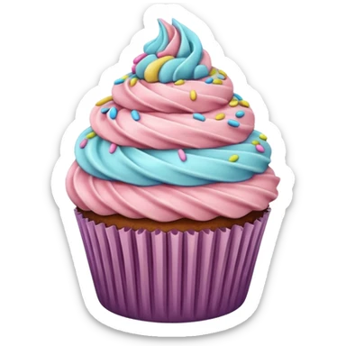 Cupcake with vanilla chocolate twist frosting  sticker