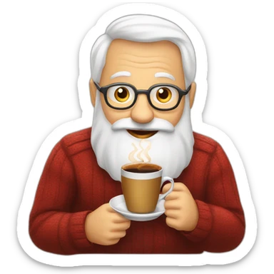 Père Noël avec un café  sticker