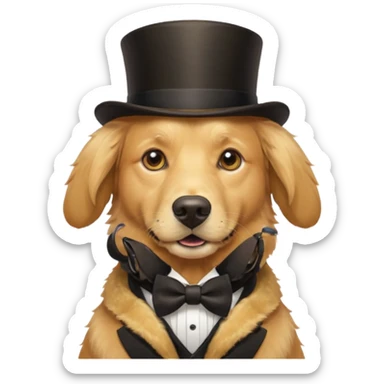 golden retriever gentleman sticker